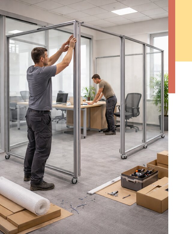 Мобильные офисные перегородки в Кронштадте от 13043 руб. — установка под ключ | ОТДЕЛОЧНИК-Крн