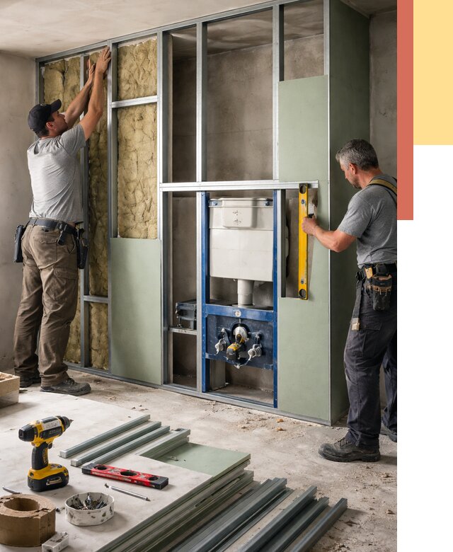 Установка сантехнических перегородок в Кронштадте от 8869 руб. | ОТДЕЛОЧНИК-Крн