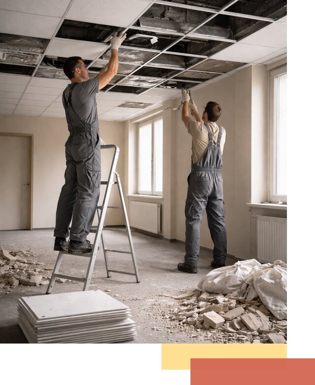 Демонтаж потолков Армстронг профессионально в Кронштадте