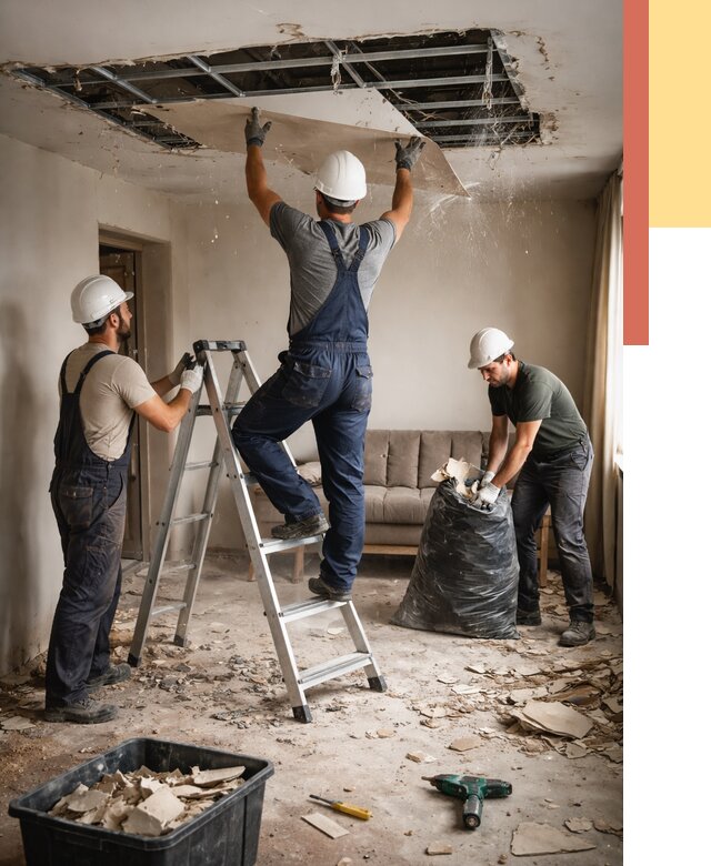 Демонтаж гипсокартонного потолка в Кронштадте от 438 руб. за м2 — ОТДЕЛОЧНИК-Крн