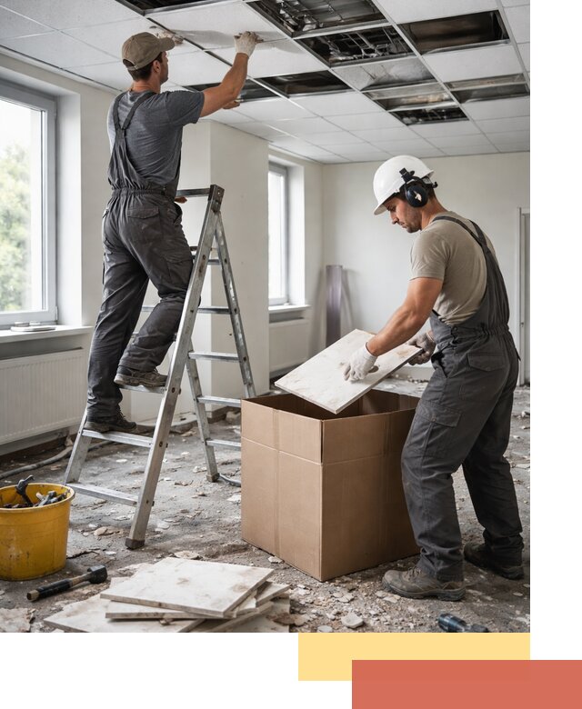 Демонтаж потолочной плитки в Кронштадте быстро и аккуратно