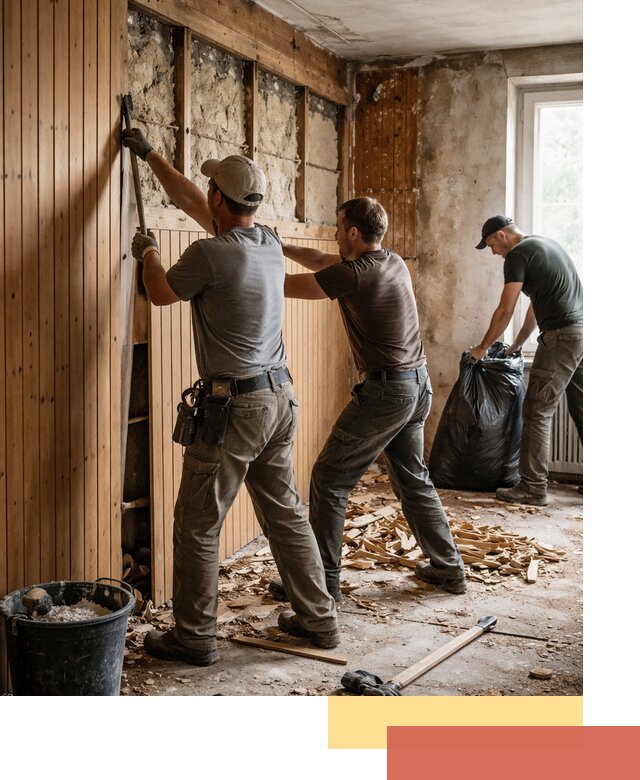 Демонтаж вагонки и вывоз материалов в Кронштадте