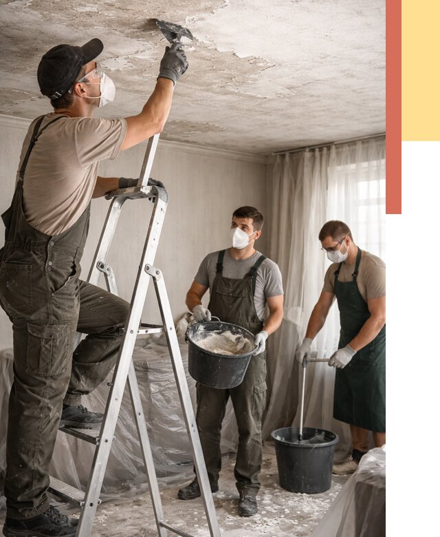 Удаление побелки с потолка в Кронштадте от 2609 руб. быстро и недорого | ОТДЕЛОЧНИК-Крн