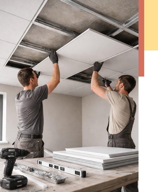 Монтаж кассетного потолка в Кронштадте от 4695 руб/м2 — установка и сборка | ОТДЕЛОЧНИК-Крн