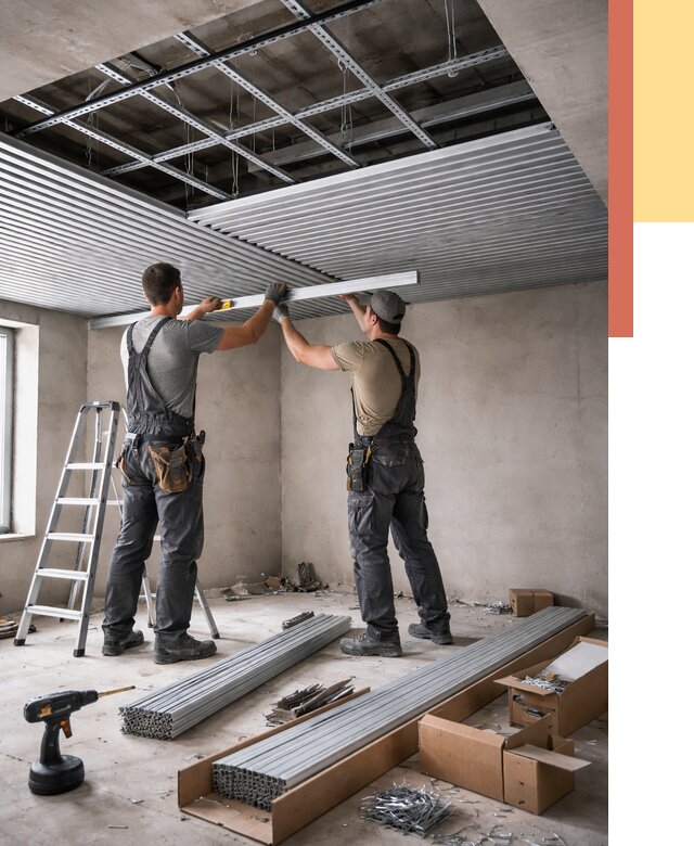 Монтаж реечного потолка в Кронштадте от 4695 руб. под ключ | ОТДЕЛОЧНИК-Крн