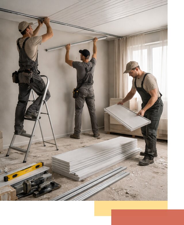 Монтаж потолка из ПВХ панелей в Кронштадте оперативно и качественно