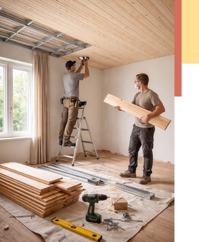 Монтаж потолка из вагонки в Кронштадте от 6782 руб. | Быстро и недорого — ОТДЕЛОЧНИК-Крн