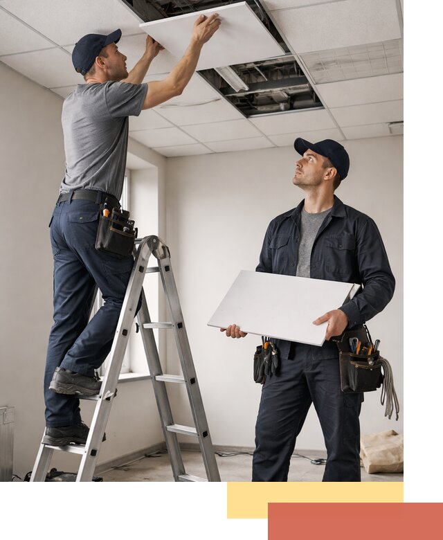 Обслуживание подвесного потолка в Кронштадте — ремонт и чистка