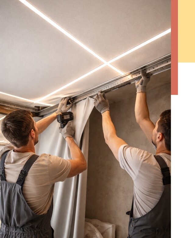 Монтаж натяжного потолка со световыми линиями в Кронштадте от 1252 руб. | ОТДЕЛОЧНИК-Крн