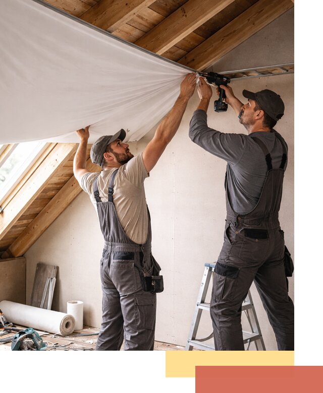 Монтаж натяжного потолка в мансарде в Кронштадте