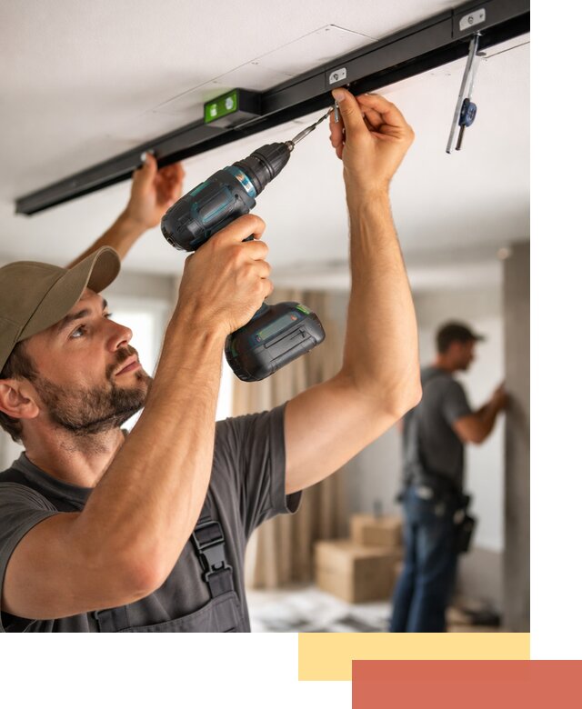 Установка трековых светильников в натяжной потолок в Кронштадте