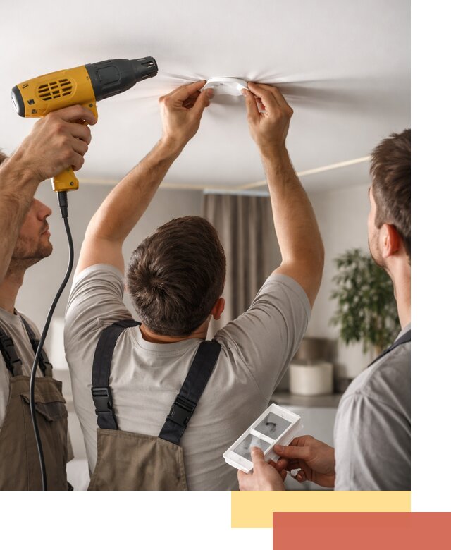 Ремонт прокола полотна натяжного потолка в Кронштадте