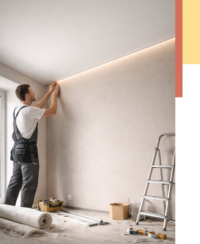 Теневые натяжные потолки в Кронштадте от 8556 руб. под ключ | ОТДЕЛОЧНИК-Крн