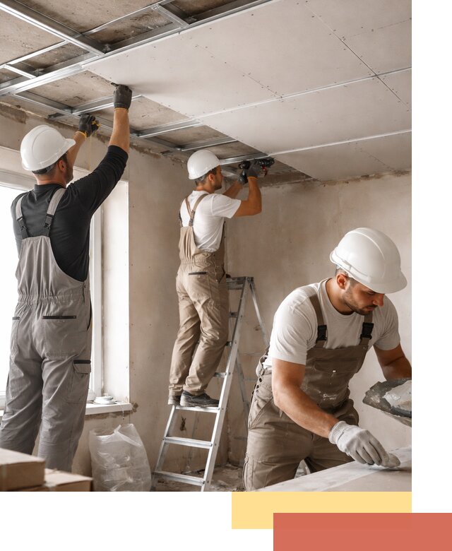 Одноуровневый потолок из гипсокартона в Кронштадте — монтаж и отделка