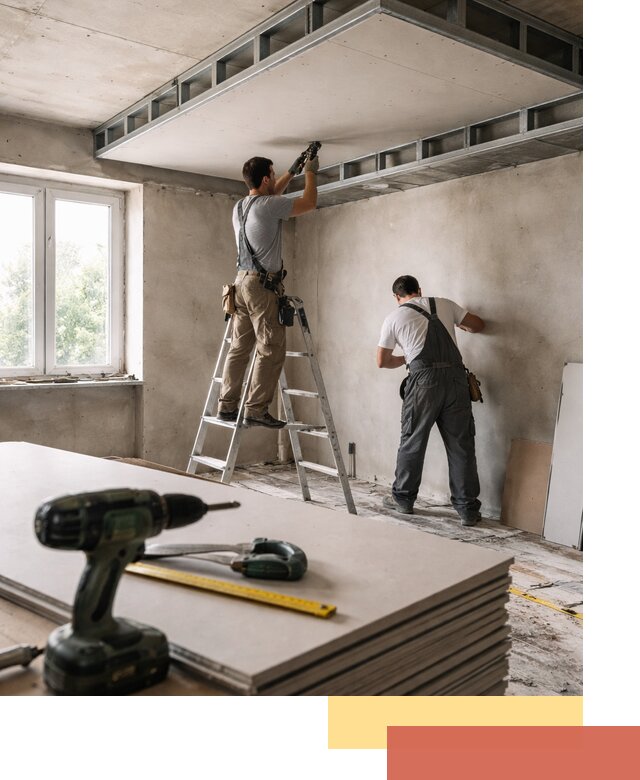 Двухуровневый потолок из гипсокартона в Кронштадте