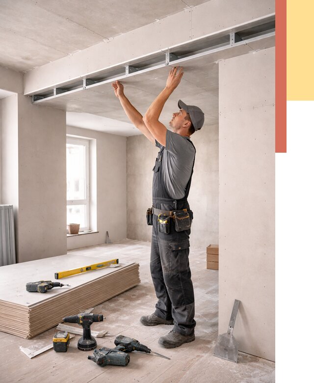 Потолок из гипсокартона с нишей в Кронштадте от 1304 руб. под ключ | ОТДЕЛОЧНИК-Крн