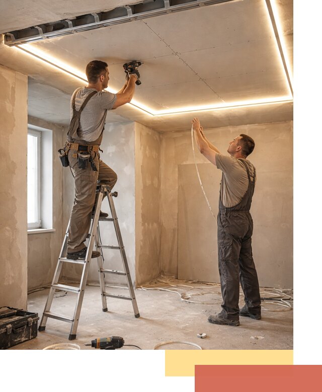 Потолок из гипсокартона с подсветкой в Кронштадте