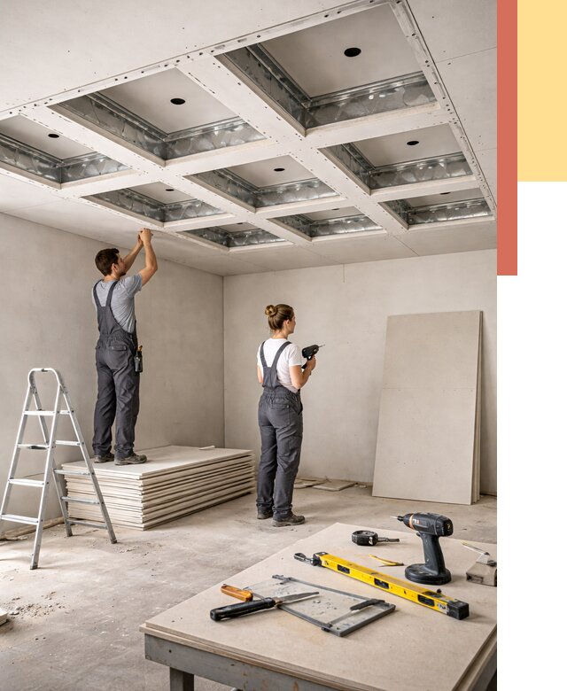 Кессонный потолок из гипсокартона в Кронштадте от 1930 руб. — монтаж и под ключ | ОТДЕЛОЧНИК-Крн