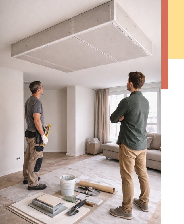 Короб на потолке из гипсокартона в Кронштадте от 2295 руб. — монтаж и услуги под ключ | ОТДЕЛОЧНИК-Крн