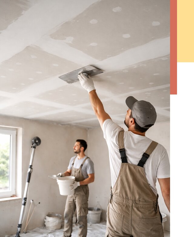 Шпаклевка потолка из гипсокартона в Кронштадте от 3339 руб./м2 — услуги под ключ | ОТДЕЛОЧНИК-Крн
