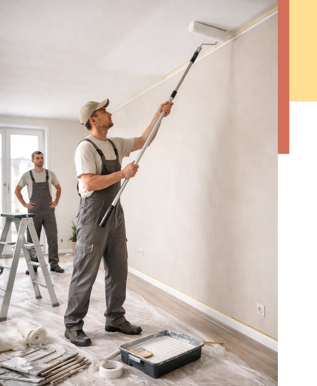 Покраска потолка из гипсокартона в Кронштадте от 4695 руб./м2 — услуги под ключ | ОТДЕЛОЧНИК-Крн