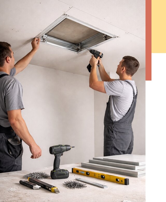 Установка люка в потолок ГКЛ в Кронштадте от 2609 руб. под ключ | ОТДЕЛОЧНИК-Крн