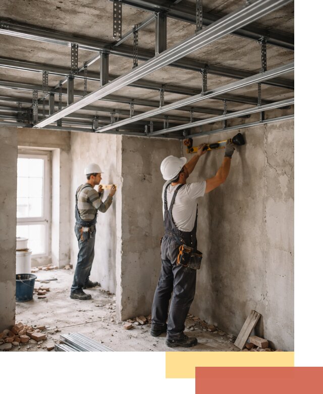 Монтаж каркаса потолка из профильного профиля в Кронштадте