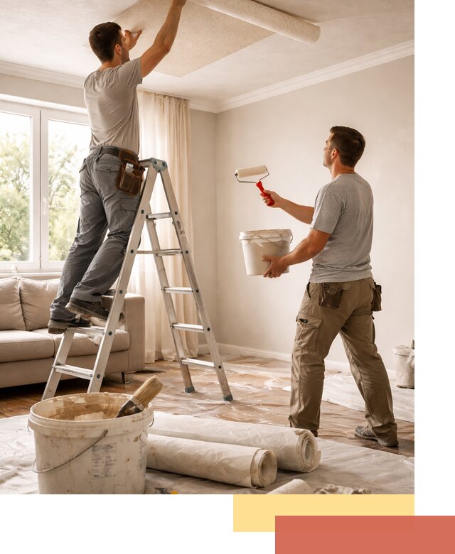 Поклейка обоев на потолок в Кронштадте — качественно и быстро