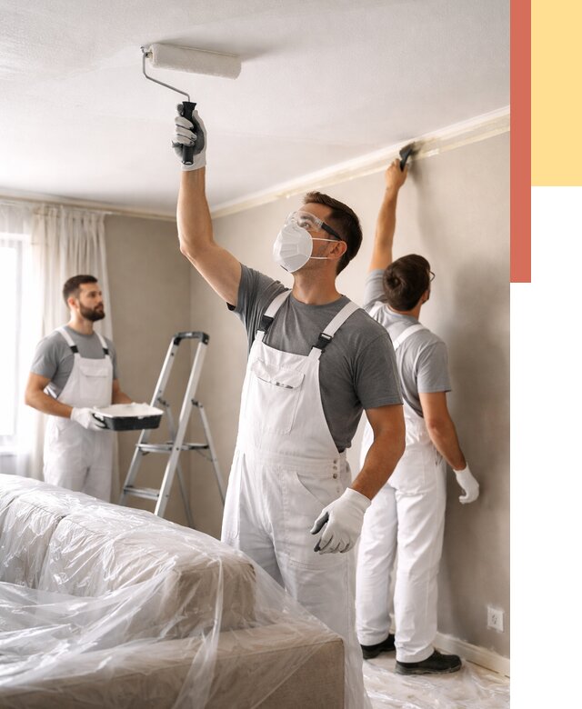 Покраска потолка водоэмельсионной краской в Кронштадте от 2295 руб/м² — услуги под ключ | ОТДЕЛОЧНИК-Крн