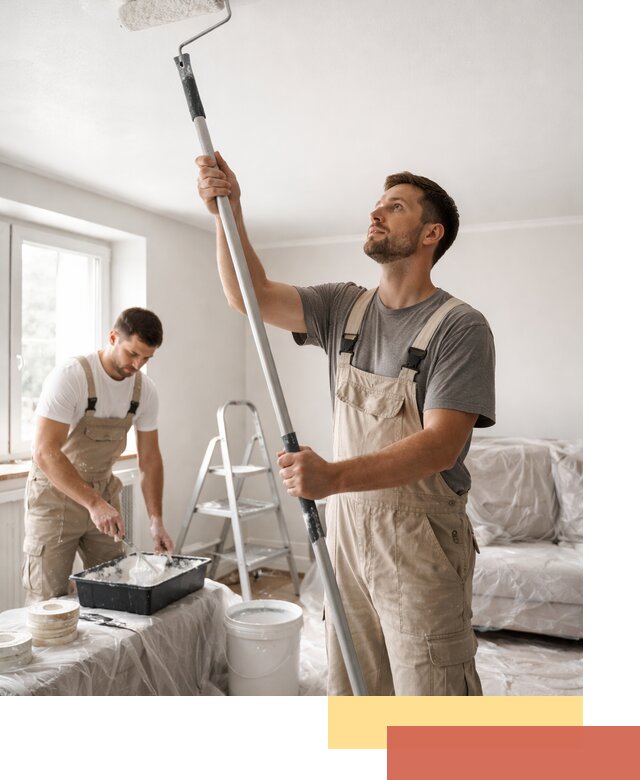 Покраска потолка водоэмульсионной краской в Кронштадте