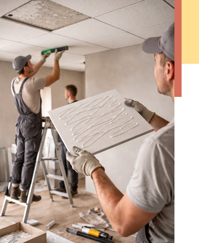 Монтаж потолочной плитки в Кронштадте от 4695 руб. — быстро и недорого | ОТДЕЛОЧНИК-Крн