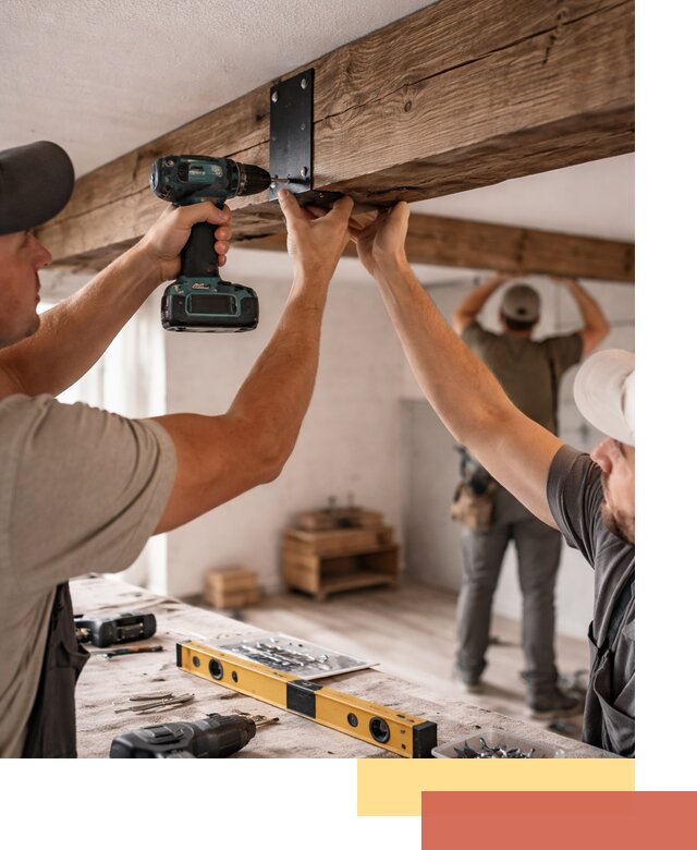 Монтаж декоративных потолочных балок в Кронштадте