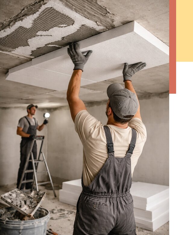 Утепление потолка пенопластом в Кронштадте от 4695 руб/м2 — недорого и быстро | ОТДЕЛОЧНИК-Крн