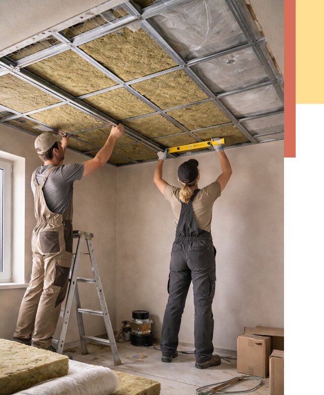 Шумоизоляция потолка в Кронштадте от 1304 руб. под ключ — услуги ОТДЕЛОЧНИК-Крн