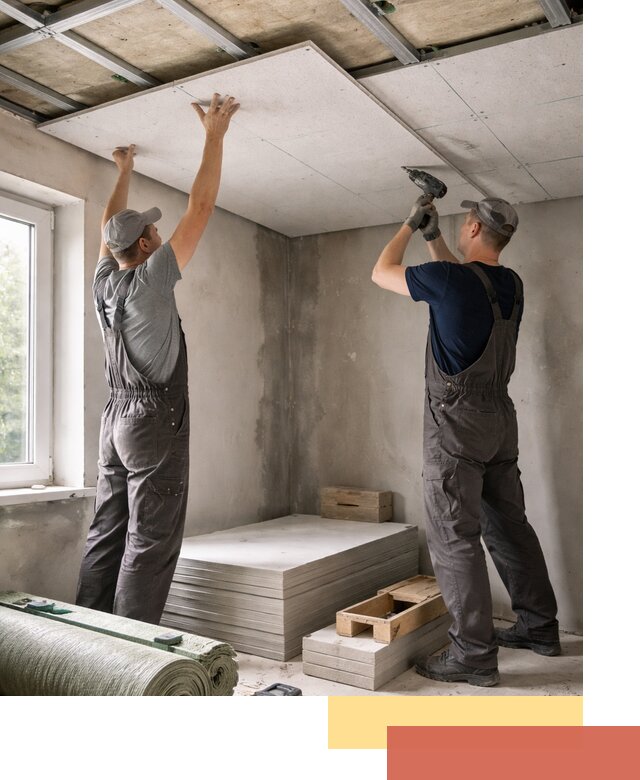 Шумоизоляция потолка панелями ЗИПС в Кронштадте